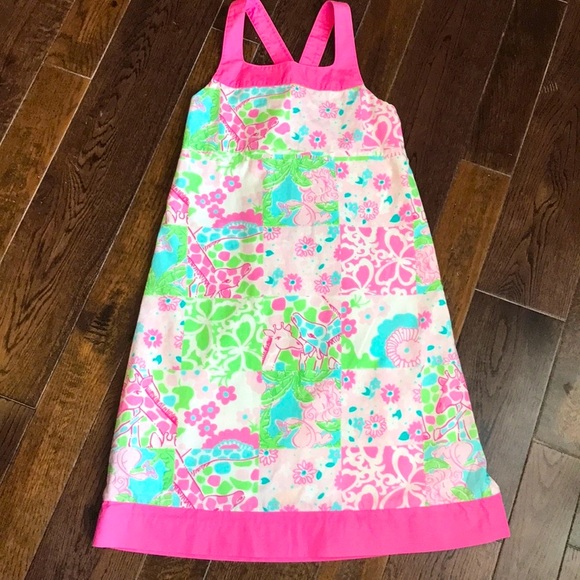 Lily Pulitzer Giraffe Lined Shift Dress girls 10 - Picture 1 of 8